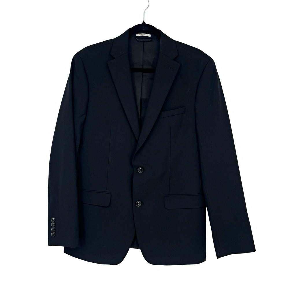 Bar III Men's 40R Slim Fit Black Wool Blend Blazer Suit Jacket 2 Button Macy's